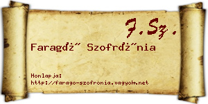 Faragó Szofrónia névjegykártya